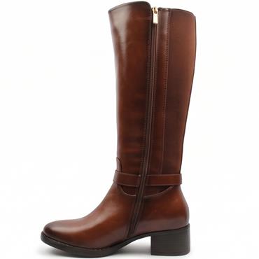 SUSST WOMENS ANKLE STRAP HIGH LEG BOOT - TAN