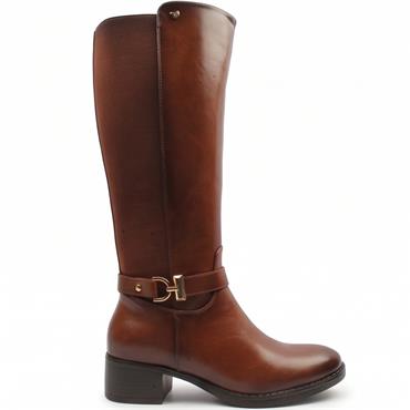 SUSST WOMENS ANKLE STRAP HIGH LEG BOOT - TAN