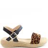 HEAVENLY FEET WOMENS SANDAL - BLACK LEOPARD