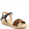 HEAVENLY FEET WOMENS SANDAL - BLACK LEOPARD
