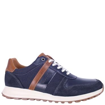 DUBARRY MENS LEATHER LACE TRAINER - NAVY