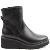 HEAVENLY FEET WOMENS WEDGE ZIP BOOT - BLACK