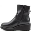 HEAVENLY FEET WOMENS WEDGE ZIP BOOT - BLACK
