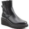 HEAVENLY FEET WOMENS WEDGE ZIP BOOT - BLACK