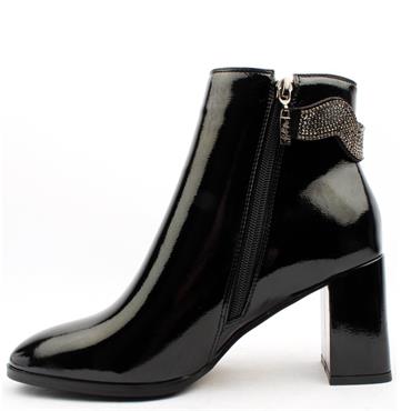KATE APPLEBY WOMENS ZIP ANKLE BOOT - BLACK PATENT