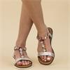 LUNAR WOMENS LOW WEDGE STRAP SANDAL - SILVER