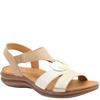 HEAVENLY FEET WOMENS LOW WEDGE SANDAL - BEIGE MULTI