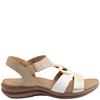 HEAVENLY FEET WOMENS LOW WEDGE SANDAL - BEIGE MULTI