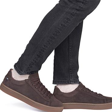 RIEKER MENS LACE UP TRAINER - BROWN