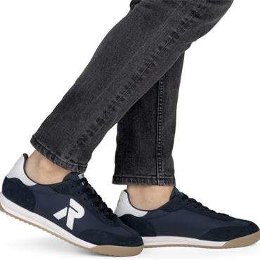 RIEKER MENS LACE UP CASUAL SHOE - BLUE