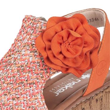 RIEKER WOMENS WEDGE SANDAL - MULTI