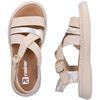 RIEKER WOMENS FLAT SANDAL - BEIGE