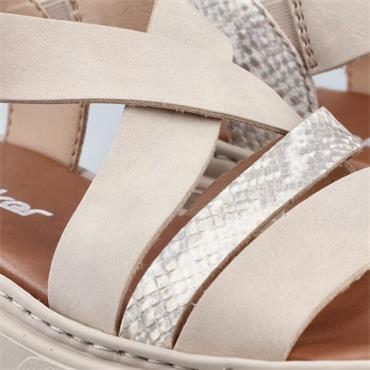 RIEKER WOMENS FLAT SANDAL - BEIGE