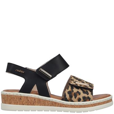 RIEKER WOMENS WEDGE SHOE - BLACK MULTI