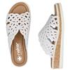 RIEKER WOMENS WEDGE SANDAL - WHITE