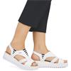 RIEKER WOMENS WEDGE STRAP SANDAL - WHITE