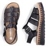 RIEKER WOMENS WEDGE STRAP SANDAL - BLACK