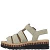 RIEKER WOMENS WEDGE STRAP SANDAL - GREEN