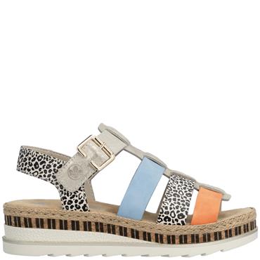 RIEKER WOMENS WEDGE SANDAL - MULTI