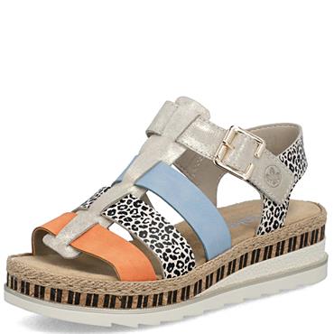 RIEKER WOMENS WEDGE SANDAL - MULTI