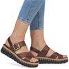 RIEKER WOMENS WEDGE STRAP SANDAL - BROWN