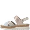 RIEKER WOMENS WEDGE SANDAL - METALLIC