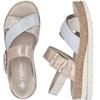 RIEKER WOMENS WEDGE SANDAL - METALLIC