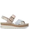 RIEKER WOMENS WEDGE SANDAL - METALLIC
