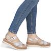 RIEKER WOMENS WEDGE SANDAL - METALLIC