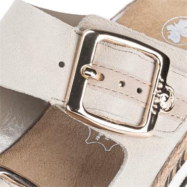 RIEKER WOMENS WEDGE SANDAL - BEIGE