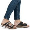 RIEKER WOMENS WEDGE SLIP ON SANDAL - BLACK