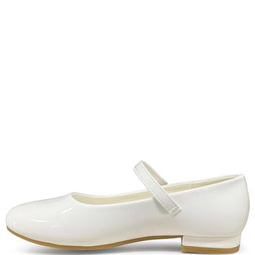 DUBARRY GIRLS STRAP COMMUNION SHOE - WHITE PATENT