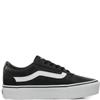 VANS WOMENS WARD PLATFORM LACE TRAINER - BLACK WHITE