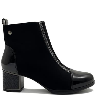 REDZ WOMENS ZIP ANKLE BOOT - BLACK