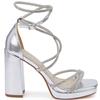TRUFFLE WOMENS HIGH HEEL SANDAL - SILVER