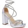 TRUFFLE WOMENS HIGH HEEL SANDAL - SILVER