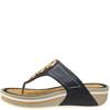 COMFORT WOMENS WEDGE TOE POST SANDAL - BLACK