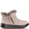 COMFORT WOMENS FUR LINED ZIP ANKLE BOOT - TAUPE SUEDE