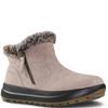 COMFORT WOMENS FUR LINED ZIP ANKLE BOOT - TAUPE SUEDE