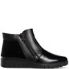 COMFORT WOMENS WEDGE ZIP ANKLE BOOT - BLACK PATENT