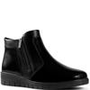 COMFORT WOMENS WEDGE ZIP ANKLE BOOT - BLACK PATENT