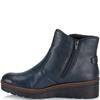 RIEKER WOMENS WEDGE ZIP ANKLE BOOT - BLUE