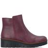 RIEKER WOMENS WEDGE ZIP ANKLE BOOT - RED