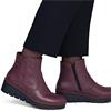 RIEKER WOMENS WEDGE ZIP ANKLE BOOT - RED