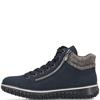 RIEKER WOMENS TEX ZIP ALACE ANKLE BOOT - BLUE