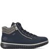 RIEKER WOMENS TEX ZIP ALACE ANKLE BOOT - BLUE