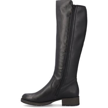 RIEKER WOMENS ZIP HIGH LEG BOOT - BLACK