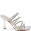 TRUFFLE WOMENS MID HEEL SANDAL - SILVER