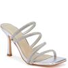 TRUFFLE WOMENS MID HEEL SANDAL - SILVER