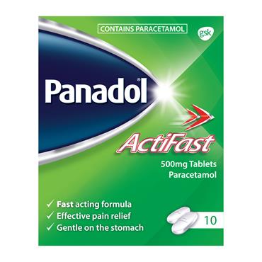 PANADOL ACTIFAST SOLUBLE PARACETAMOL 500MG 10 PACK